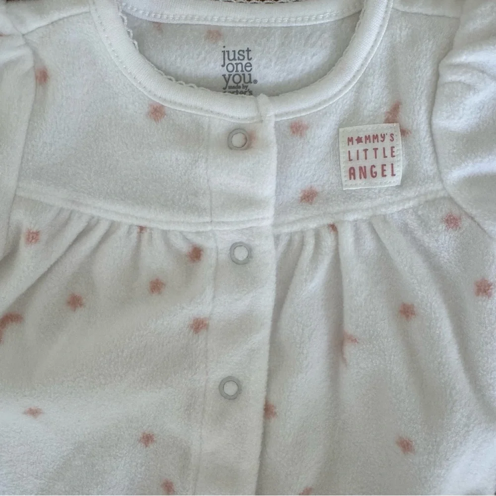 Carter’s Baby Girl One Piece with Pink Moon, Star, and Angel Wings Pattern 6M